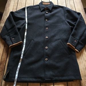 MINE Charcoal Gray over coat suede trim never wore